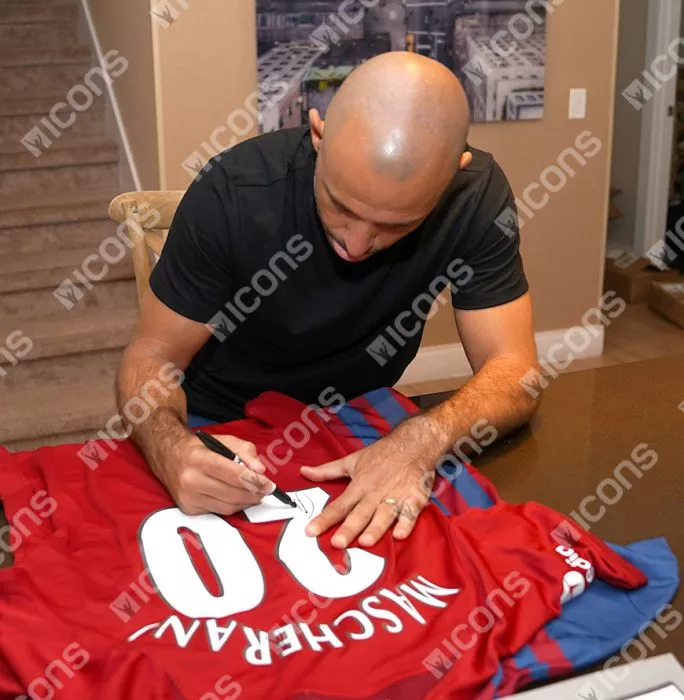 Icons Javier Mascherano Signed Modern Liverpool FC Home Shirt With Fan Style Numbers In Hero Frame: Option 1