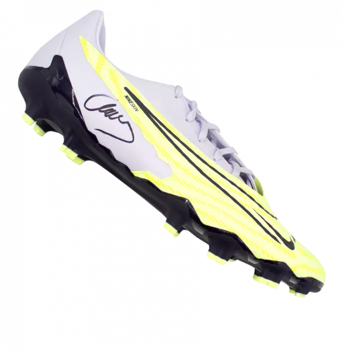Icons Javier Mascherano Signed Nike Phantom GX Academy Boot In Bubble Frame: Option 1