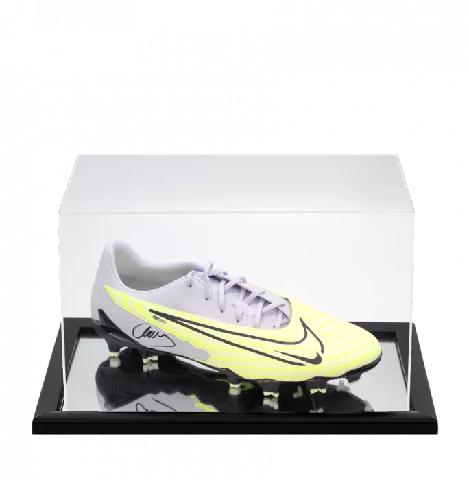 icons Javier Mascherano Signed Nike Phantom GX Academy Boot In Acrylic Case
