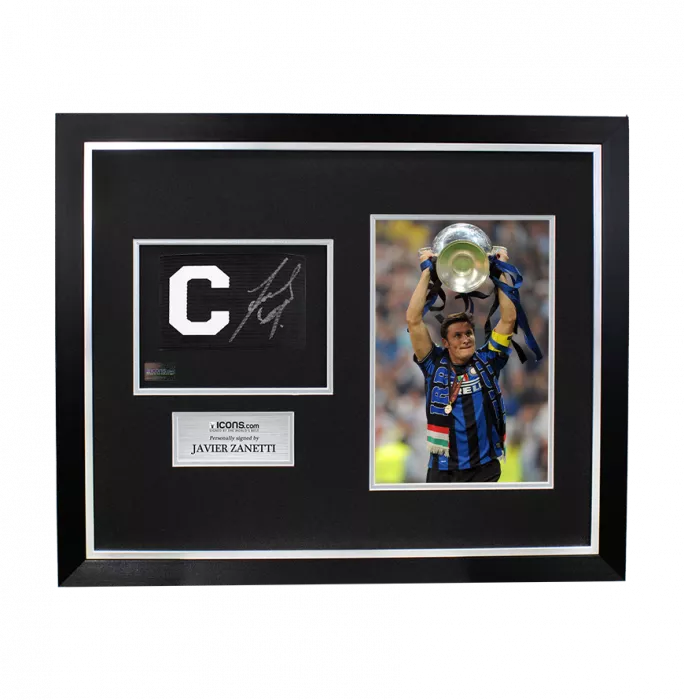 icons Javier Zanetti Signed and Framed Captain's Armband