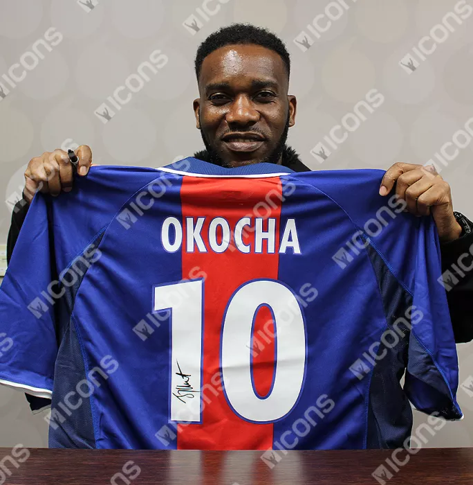 Icons Jay-Jay Okocha Back Signed Paris Saint-Germain 2000-01 Home Shirt