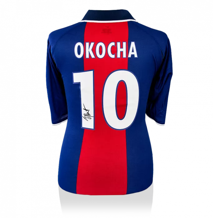 icons Jay-Jay Okocha Back Signed Paris Saint-Germain 2000-01 Home Shirt