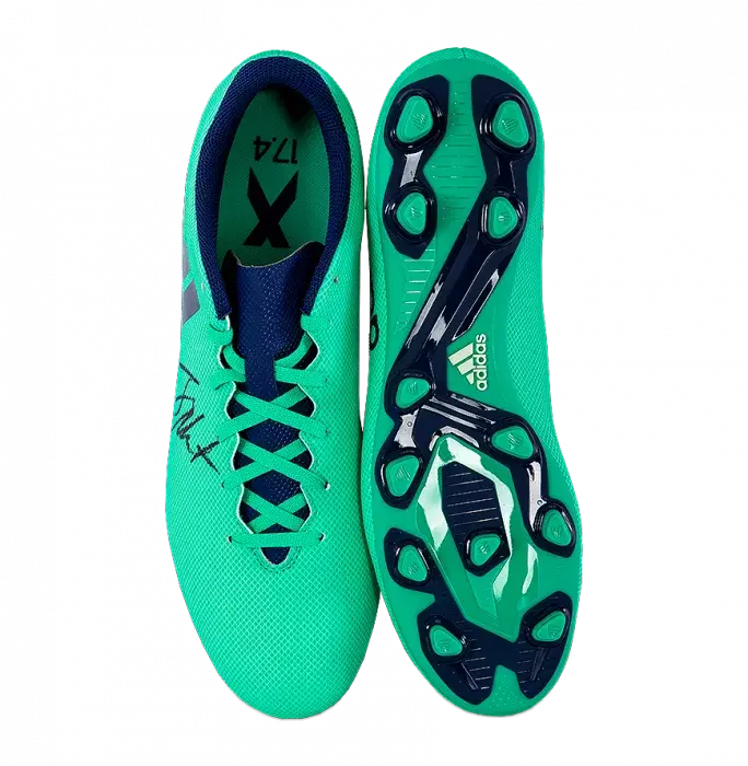 Icons Jay-Jay Okocha Signed Aqua Adidas X 17.4 Boot