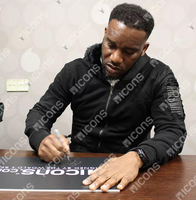Icons Jay-Jay Okocha Signed Black Retro Adidas Boot In Bubble Frame: Option 1