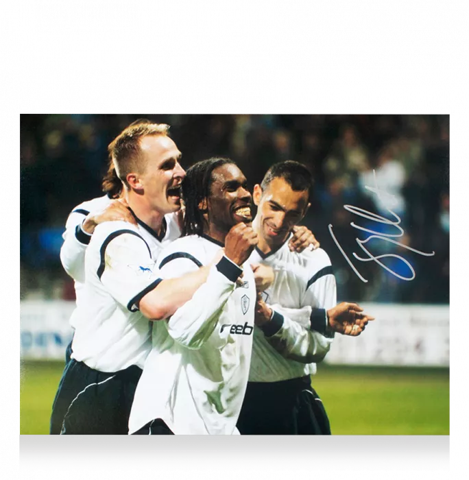 Icons Jay-Jay Okocha Signed Bolton Wanderers Photo In Black Wooden Frame