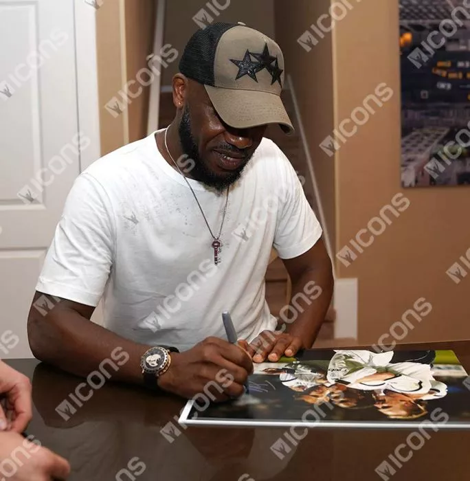 Icons Jay-Jay Okocha Signed Bolton Wanderers Photo In Black Wooden Frame