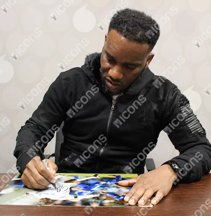 Icons Jay-Jay Okocha Signed Bolton Wanderers Photo In Black Wooden Frame: Wanderers' Captain