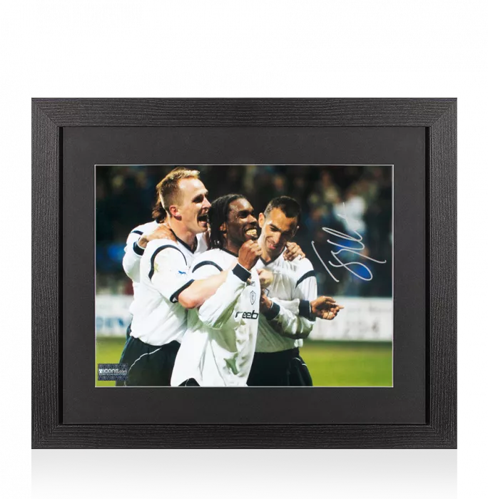 icons Jay-Jay Okocha Signed Bolton Wanderers Photo In Black Wooden Frame
