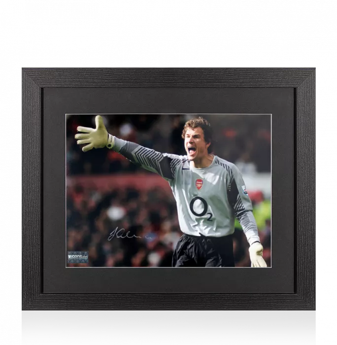 icons Jens Lehmann Signed Arsenal Photo In Black Wooden Frame: Gunners Legend