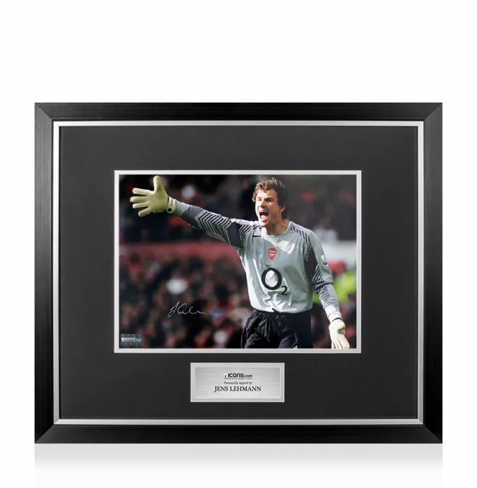 icons Jens Lehmann Signed Arsenal Photo In Premium Photo Frame: Gunners Legend