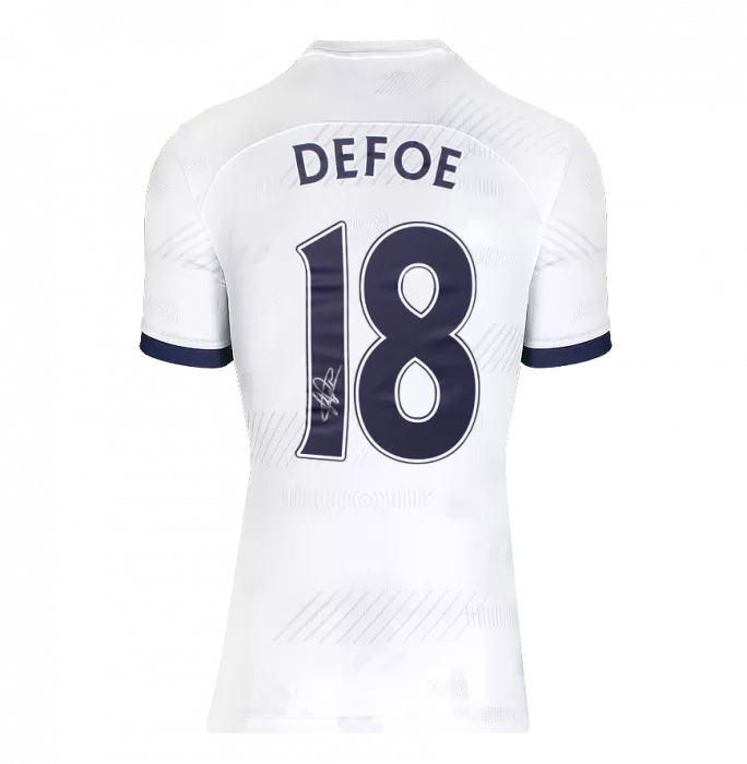 Icons Jermain Defoe Back Signed Tottenham Hotspur 2023-24 Home Shirt With Fan Style Numbers In Hero Frame: Option 1