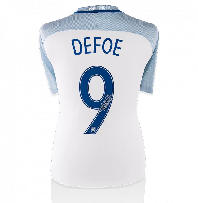 icons Jermain Defoe England Back Signed 2016-17 Home Shirt