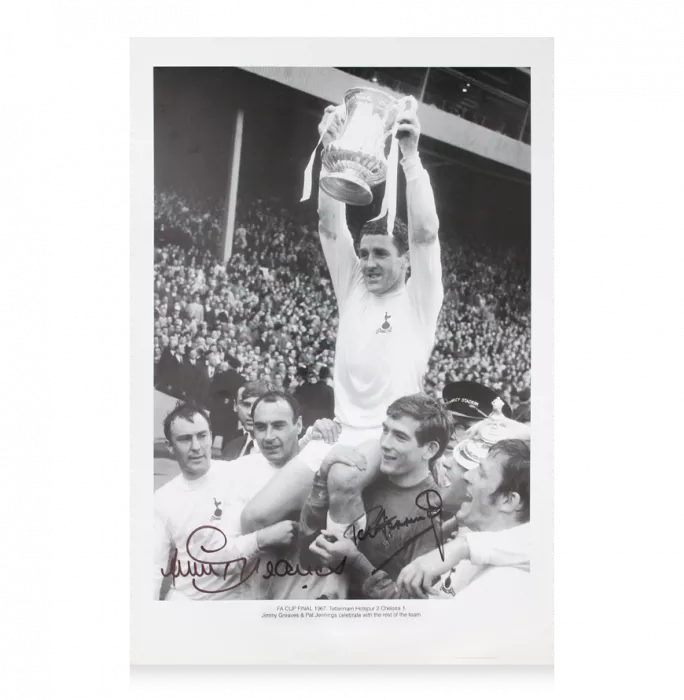 Icons Jimmy Greaves And Pat Jennings Hand Signed Photo - FA Cup Final 1967