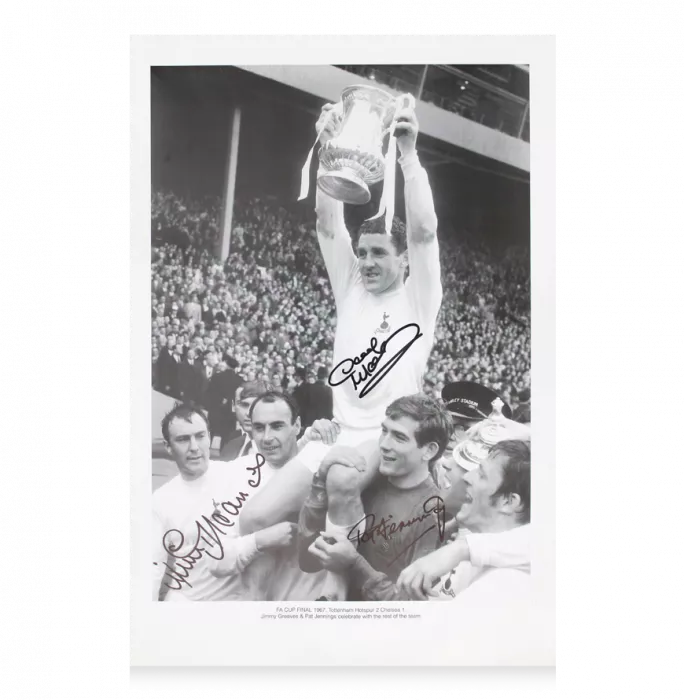 Icons Jimmy Greaves Pat Jennings And Dave Mackay Hand Signed Photo - FA Cup Final 1967