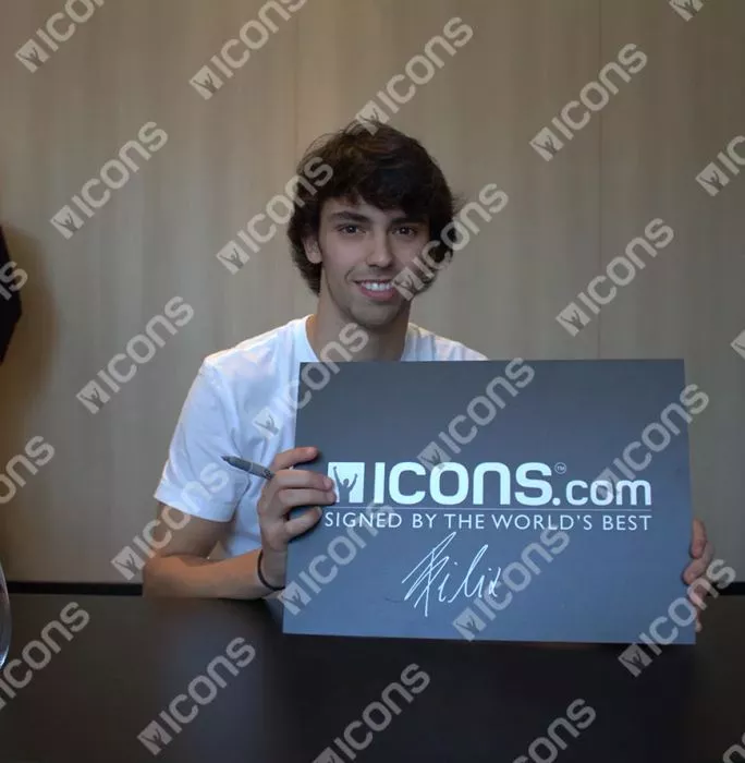 Icons Joao Felix Back Signed Portugal 2012-13 Home Shirt With Fan Style Numbers In Hero Frame: Option 1