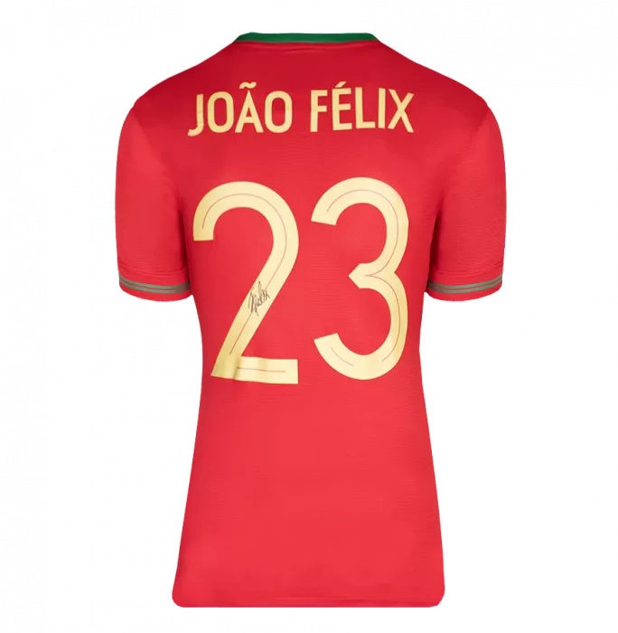 Icons Joao Felix Back Signed Portugal 2012-13 Home Shirt With Fan Style Numbers In Classic Frame