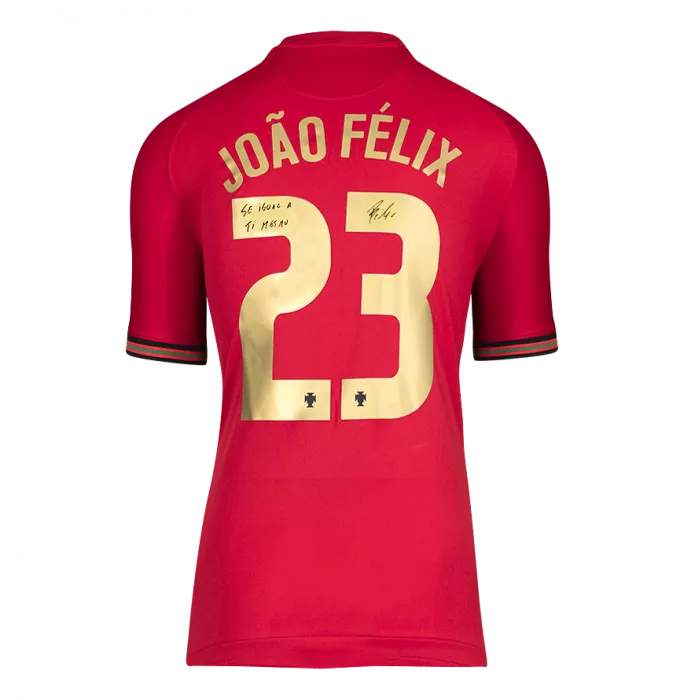 icons Joao Felix Back Signed Portugal 2020-21 Home Shirt: "Se Igual A Ti Mesmo" Edition