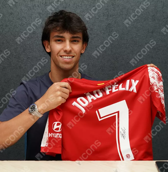 Icons Joao Felix & Fernando Torres Signed Atletico Madrid Shirts In Classic Dual Frame