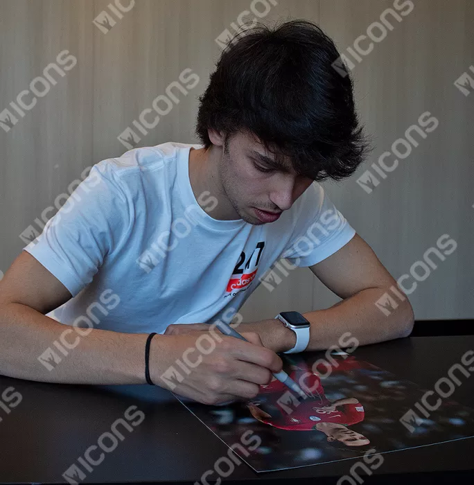 Icons Joao Felix Signed Portugal Photo In Black Wooden Frame: 2019 UEFA Nations League Winner