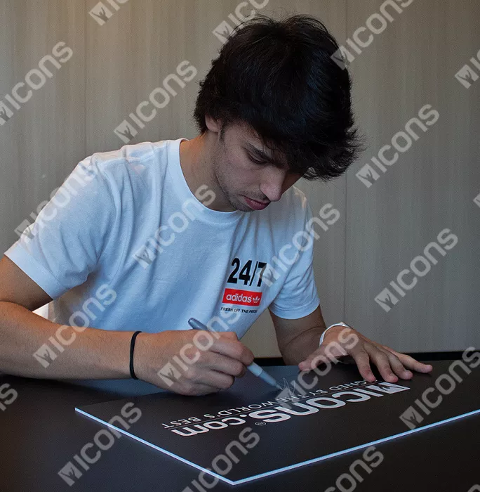 Icons Joao Felix Signed Portugal Photo In Black Wooden Frame: 2019 UEFA Nations League Winner