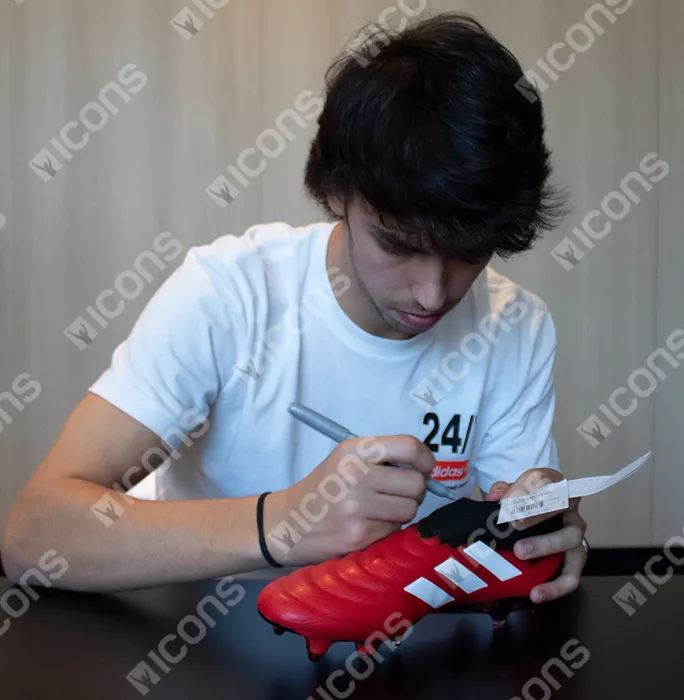 Icons Joao Felix Signed Red Adidas Copa 20 Boot In Acrylic Case
