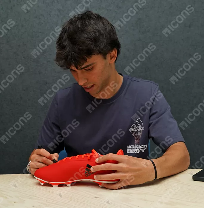 Icons Joao Felix Signed Red Adidas Speedflow+ X .4 Boot In Acrylic Case