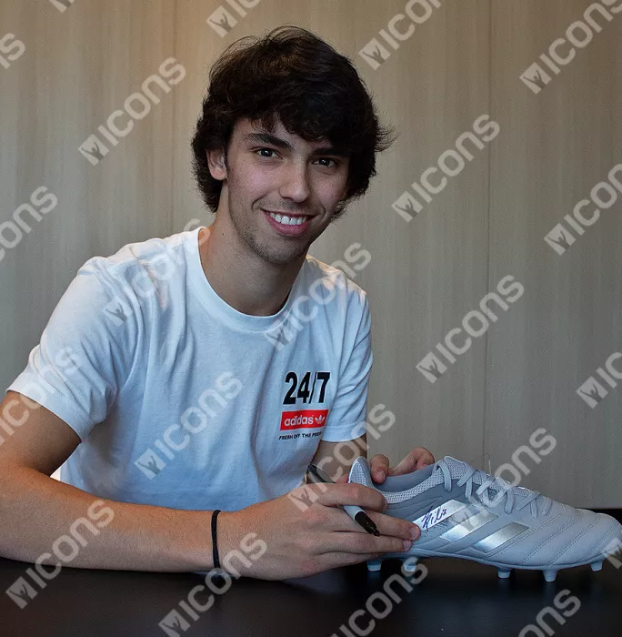 Icons Joao Felix Signed Silver Adidas Copa 19 Boot In Acrylic Case