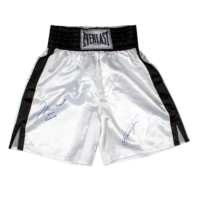 icons Joe Frazier & Muhammad Ali Signed Boxing Trunks