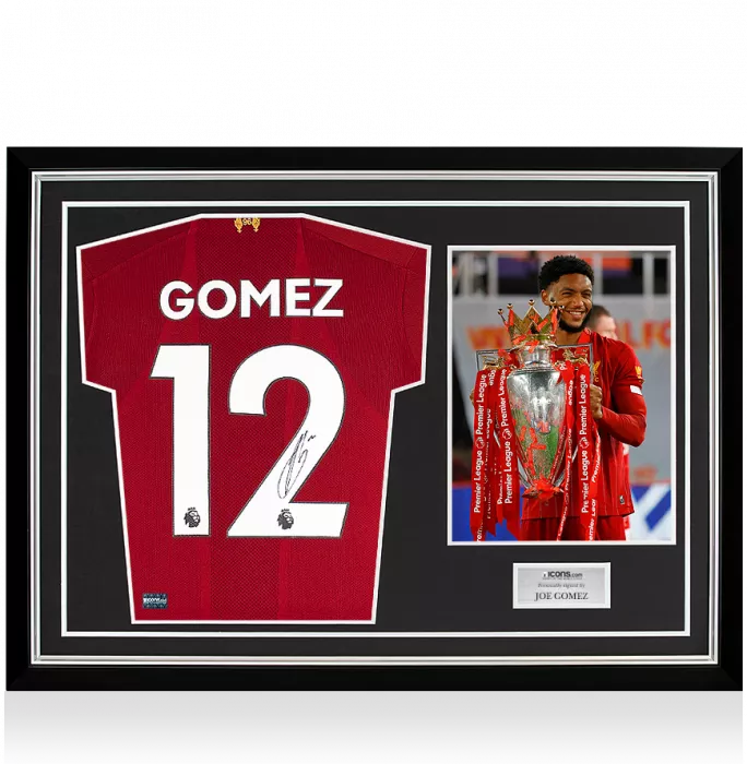 Icons Joe Gomez Back Signed Liverpool 2019-20 Home Shirt In Hero Frame: Option 1