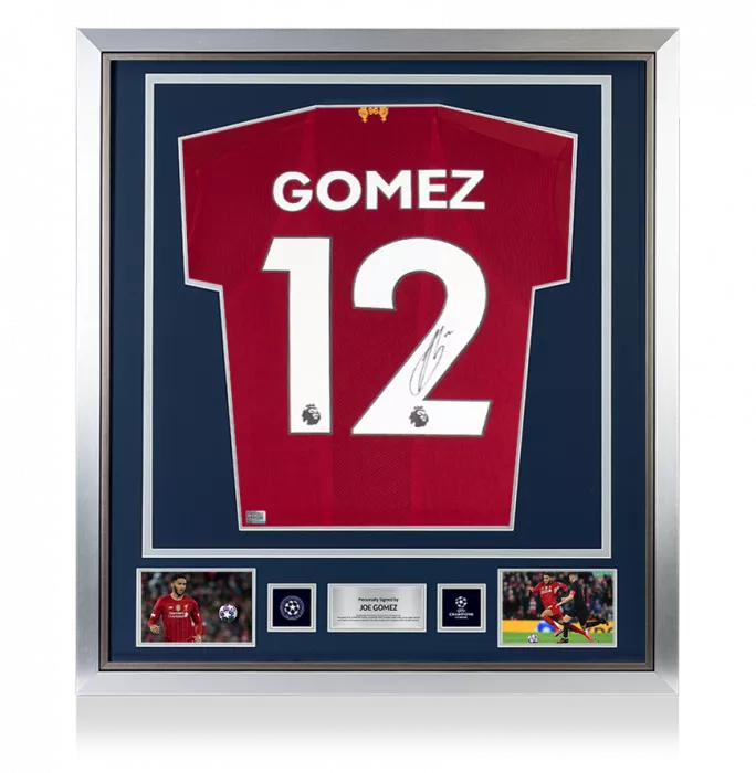Icons Joe Gomez Official UEFA Champions League Back Signed And Framed Liverpool 2019-20 Home Shirt