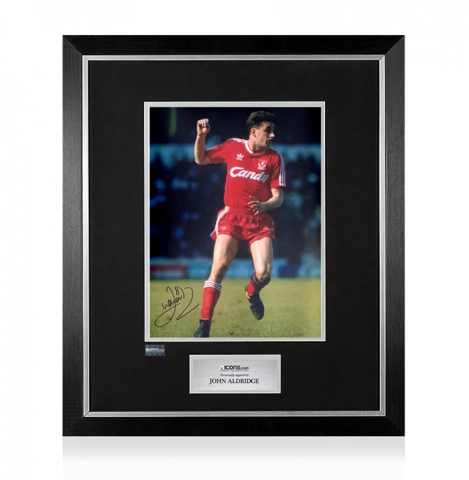 Icons John Aldridge Signed Liverpool FC Photo In Premium Photo Frame: Reds Icon