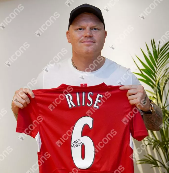 Icons John Arne Riise Back Signed Liverpool FC 2005 Home Shirt In Deluxe Packaging