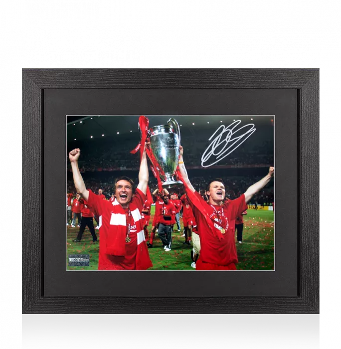 icons John Arne Riise Signed Liverpool FC Photo In Black Wooden Frame: 2005 UEFA Champions League Winner