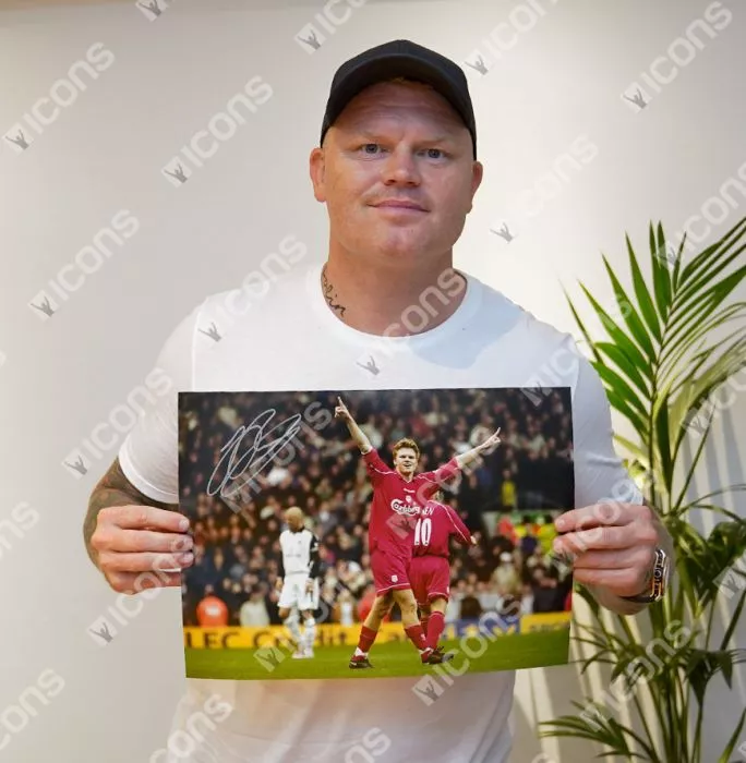 Icons John Arne Riise Signed Liverpool FC Photo In Premium Photo Frame: Iconic Goal Vs Manchester United