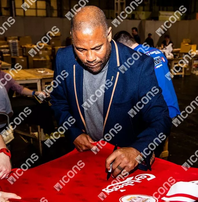 Icons John Barnes Front Signed Liverpool 1996-98 Home Shirt In Classic Frame