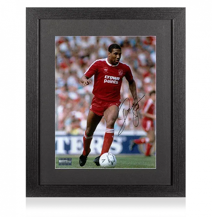 Icons John Barnes Signed Liverpool Photo In Black Wooden Frame: Reds Legend