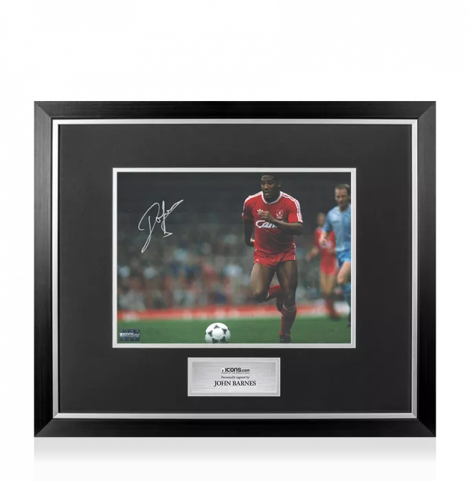 icons John Barnes Signed Liverpool Photo In Premium Photo Frame