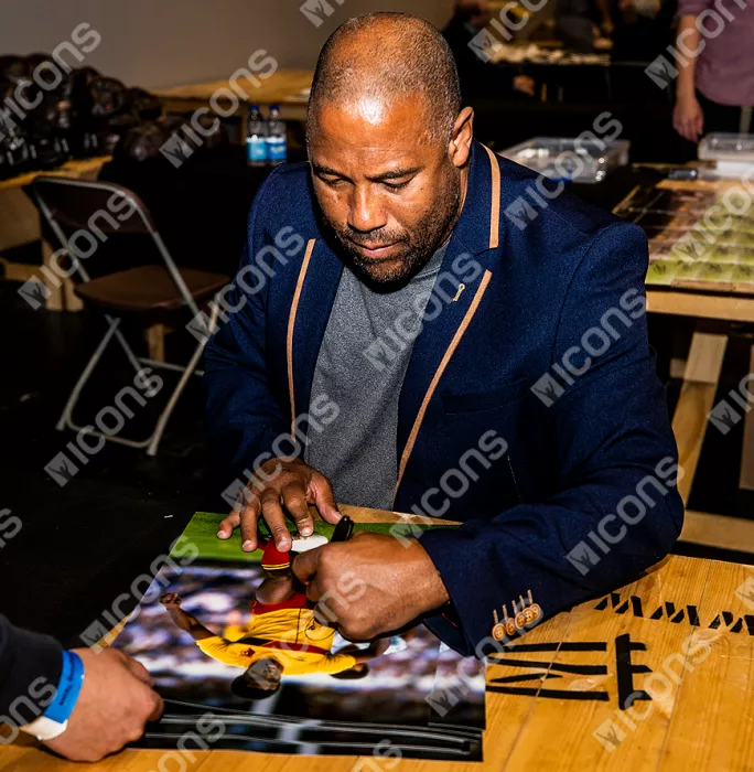 Icons John Barnes Signed Watford Photo In Black Wooden Frame: Hornets Legend