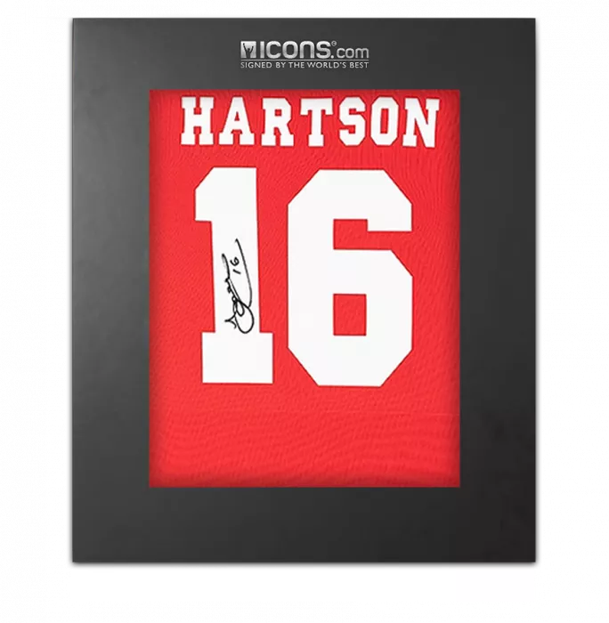 icons John Hartson Back Signed Arsenal Home Shirt In Deluxe Packaging