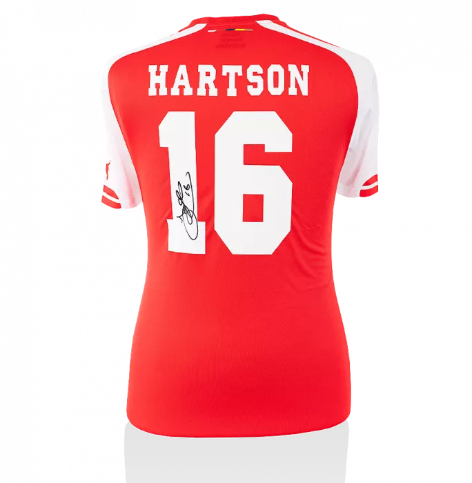 Icons John Hartson Back Signed Arsenal Home Shirt In Hero Frame: Option 1
