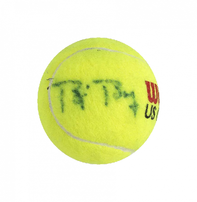 Icons John McEnroe & Bjorn Borg Dual Signed US Open Tennis Ball In Acrylic Case