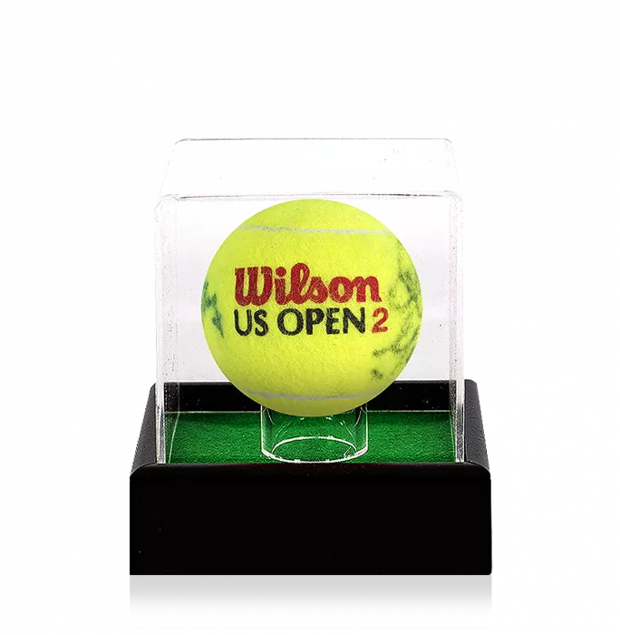 icons John McEnroe & Bjorn Borg Dual Signed US Open Tennis Ball In Acrylic Case