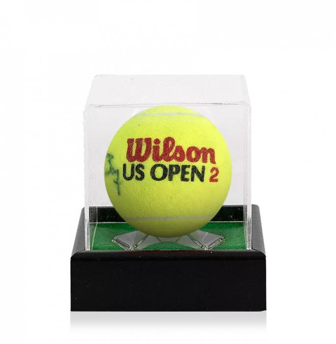 icons John McEnroe & Bjorn Borg Dual Signed US Open Tennis Ball In Acrylic Case