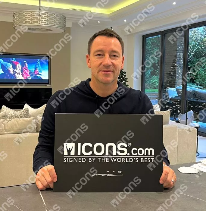 Icons John Terry Back Signed 1998 ECWC Chelsea Shirt In Classic Frame