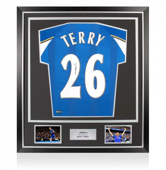 icons John Terry Back Signed 1998 ECWC Chelsea Shirt In Classic Frame