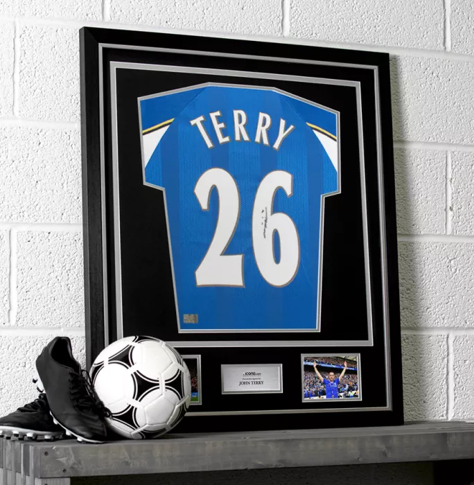 Icons John Terry Back Signed Chelsea 1998 ECWC Shirt In Classic Frame