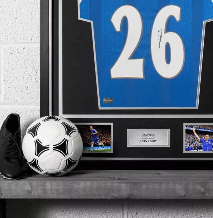 Icons John Terry Back Signed Chelsea 1998 ECWC Shirt In Classic Frame