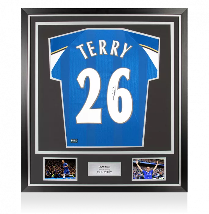 icons John Terry Back Signed Chelsea 1998 ECWC Shirt In Classic Frame