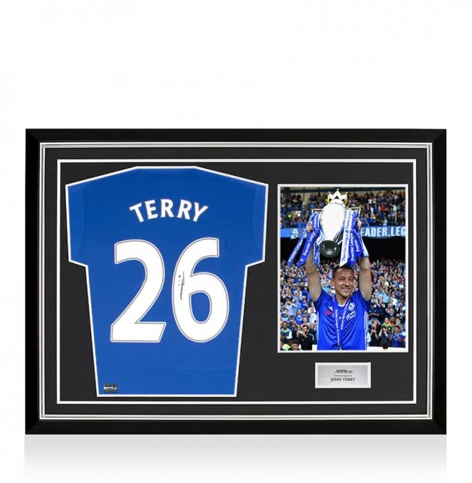 icons John Terry Back Signed Chelsea 2015-16 Home Shirt In Hero Frame: Option 1