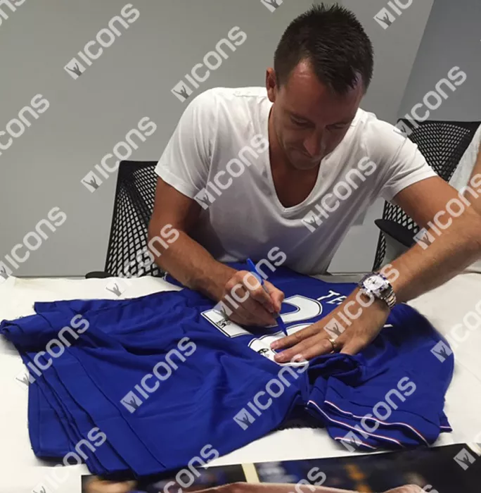 Icons John Terry Back Signed Chelsea 2015-16 Home Shirt In Classic Frame